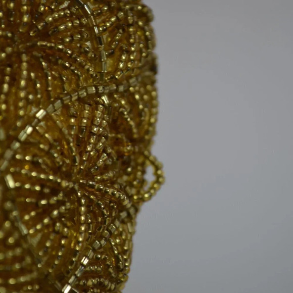 Vintage Gold Tone Beaded  Evening Bag Purse - Picture 8 of 11